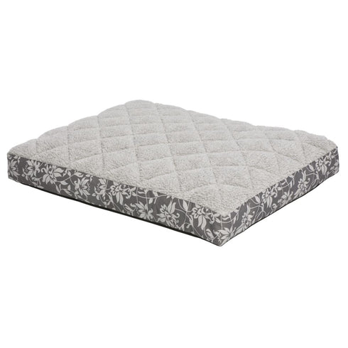 Midwest QuietTime Couture Pewter Floral Empress Mattress 27" x 36" - Poudre Pet and Feed Supply